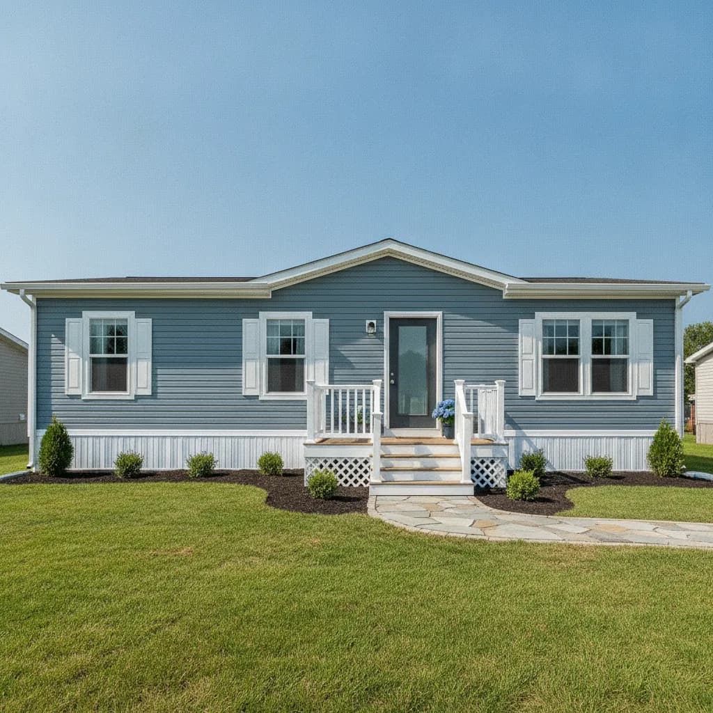 A renovated double-wide manufactured home