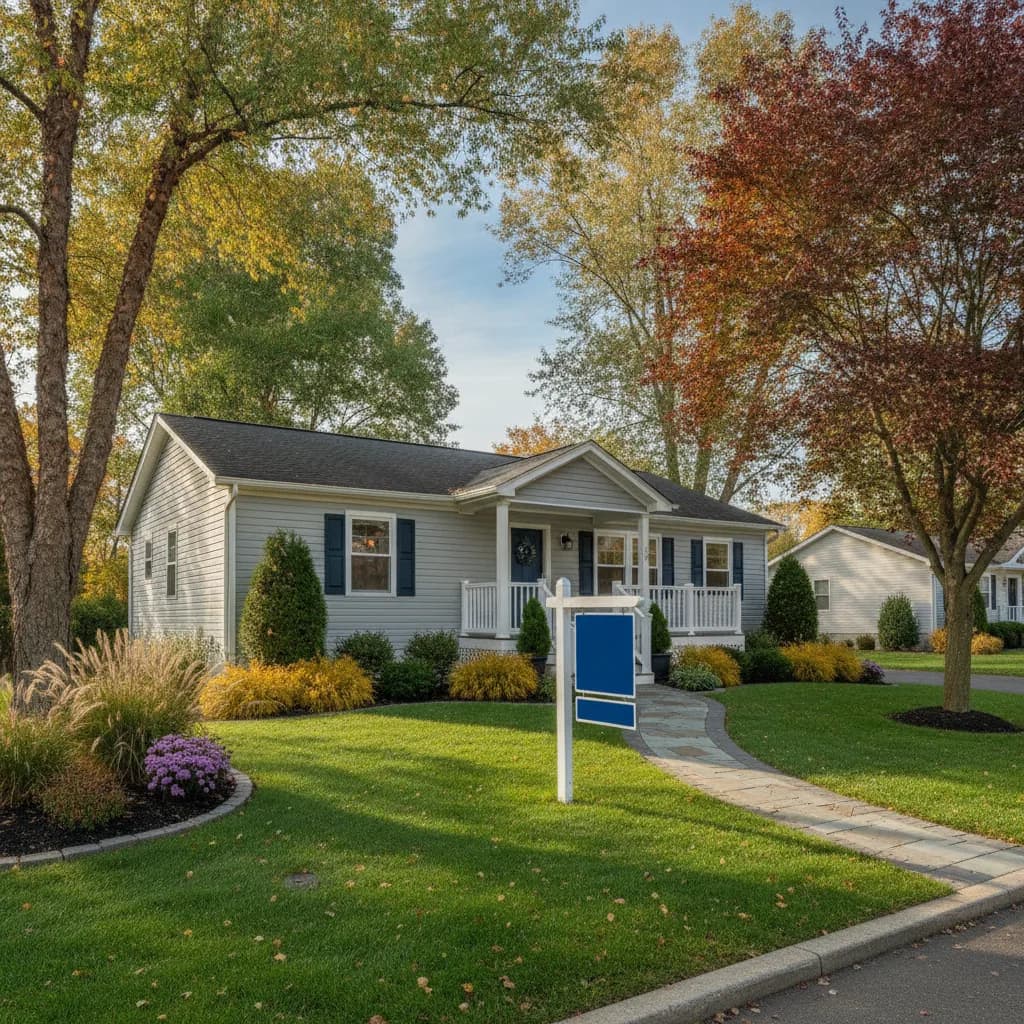 A well-staged manufactured home listed for sale in New Jersey